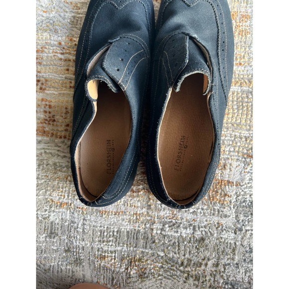 Mens FLORSHEIM Suede Wingtip Shoes Blue Sz 12D - Picture 7 of 12